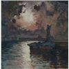 Image 1 : Oil/canvas 19th c. abstract ocean scene.