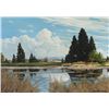 Image 1 : Russian lake scene landscape 20thc. o/c
