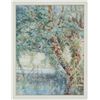 Image 1 : Framed watercolor and gouache forest scene.