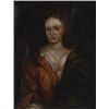 Image 1 : 19th c. o/c portrait of lady in orange and blue.