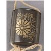 Image 2 : A miniature one-case inro in shibuichi with kin-zo