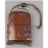 Image 2 : Wood inro in the shape of a large sack. Mid 19thC.