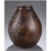 Image 2 : Chinese bronze vase with house, trees, mountain