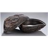 Image 3 : Chinese wood carved peach form box, 20c.