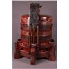 Image 2 : Chinese red lacquer sectional container and stand.