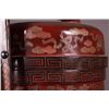 Image 3 : Chinese red lacquer sectional container and stand.