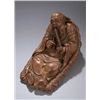 Image 1 : Chinese carved bamboo figure of reclining man.