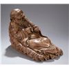 Image 3 : Chinese carved bamboo figure of reclining man.
