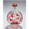 Image 1 : A clear glass snuff bottle with red overlay.