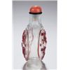 Image 2 : A clear glass snuff bottle with red overlay.