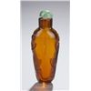 Image 3 : Amber glass snuff bottle with tigers on sides.