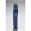 Image 2 : A blue yixing snuff bottle with enameled panels.