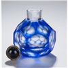 Image 3 : Geometric form clear and blue glass snuff bottle