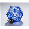 Image 5 : Geometric form clear and blue glass snuff bottle