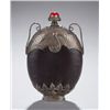 Image 1 : A seed pod snuff bottle with silver overlay crane.