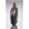 Image 2 : A seed pod snuff bottle with silver overlay crane.