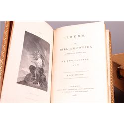 Cowper, POEMS, 2 Vols, both w/ painted foreedege.