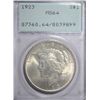 Image 1 : 1923 PEACE DOLLAR PCGS MS-64 OLD RATTLER HOLDER