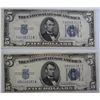 Image 1 : 2  1934d   $5  silver certificates  CU est $45-$50