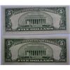 Image 2 : 2  1934d   $5  silver certificates  CU est $45-$50
