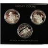 Image 2 : GREAT TRAINS 1 oz. silver commemoratives in nice box.