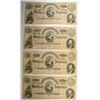 Image 1 : 4  1864 $100 Confederate  notes AU/CU  consecutive #'s  RARE est $725-$750