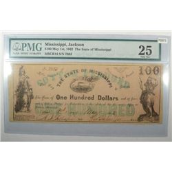 1862 State of Mississippi JACKSON  $100 note PMG25  est $250-$260