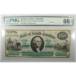 1872 State of South Carolina COLUMBIA  $50 note PMG66  est $175-$200
