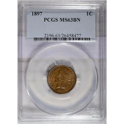 1897  Indian penny  PCGS63BN  est $50-$60