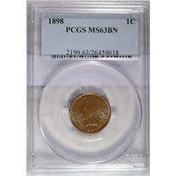 1898  Indian penny  PCGS63BN  est $50-$60