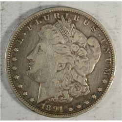 1891-CC MORGAN DOLLAR VF