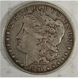 1891-CC MORGAN DOLLAR VF+