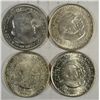 Image 1 : 4- COMMEMORATIVE HALF DOLLARS 1893 COLUMBIAN AU, 1951 AND 2 1952 WASHINGTON-
