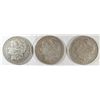 Image 1 : ( 3 ) THREE NICE CIRCULATED MORGAN SILVER DOLLARS