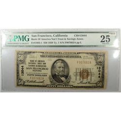 1929   $50 National Bank note  BANK of AMERICA TRUST AND SAVINGS