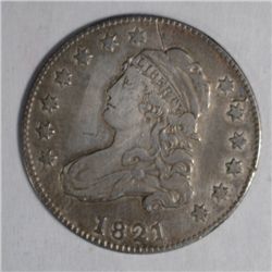 1821    Bust quarter  VF30 couple marks obv but rare  est $300-$325