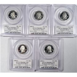 1999 SILVER STATE QUARTER PROOF SET, ALL PCGS PR69DCAM