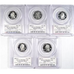 2002 SILVER STATE QUARTER PROOF SET, ALL PCGS PR69DCAM