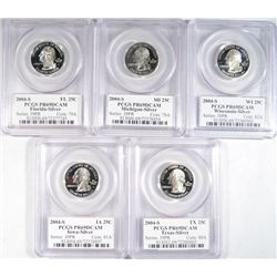 2004 SILVER STATE QUARTER PROOF SET, ALL PCGS PR69DCAM