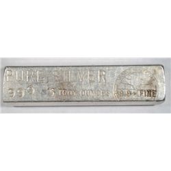 ( 5 ) FIVE OUNCE .999 SILVER BAR, WORLD MINT CORPORATION