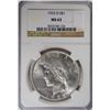 Image 1 : 1923 D PEACE DOLLAR NGC MS 63