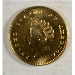 1854 TYPE 2 GOLD DOLLAR AU CLEANED