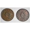 Image 1 : 2 1835 LARGE CENTS SMALL 8 & STARS VG, & HEAD OF 1836 F/VF