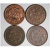Image 2 : 1839 VARIETY GROUP OF 4 LARGE CENTS