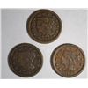 Image 1 : 3 1846 LARGE CENT VARIETIES, SMALL DATE FINE, MED. DATE VF, & TALL DATE FINE