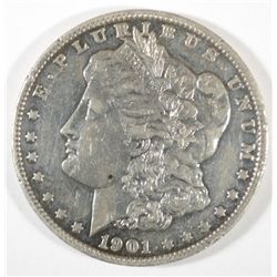 1901  Morgan $  XF  rim nicks est $90-$100