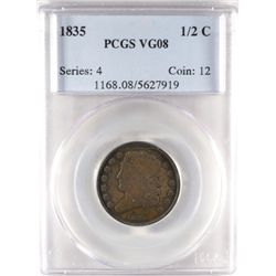 1835   half penny   PCGS08