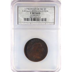 1794 hd of 94 large penny S49 Jules Reiver collection NCS F corroded