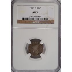 1916D  Mercury dime NGC03   est $500-$600