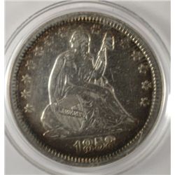 1858 SEATED QUARTER VF-XF